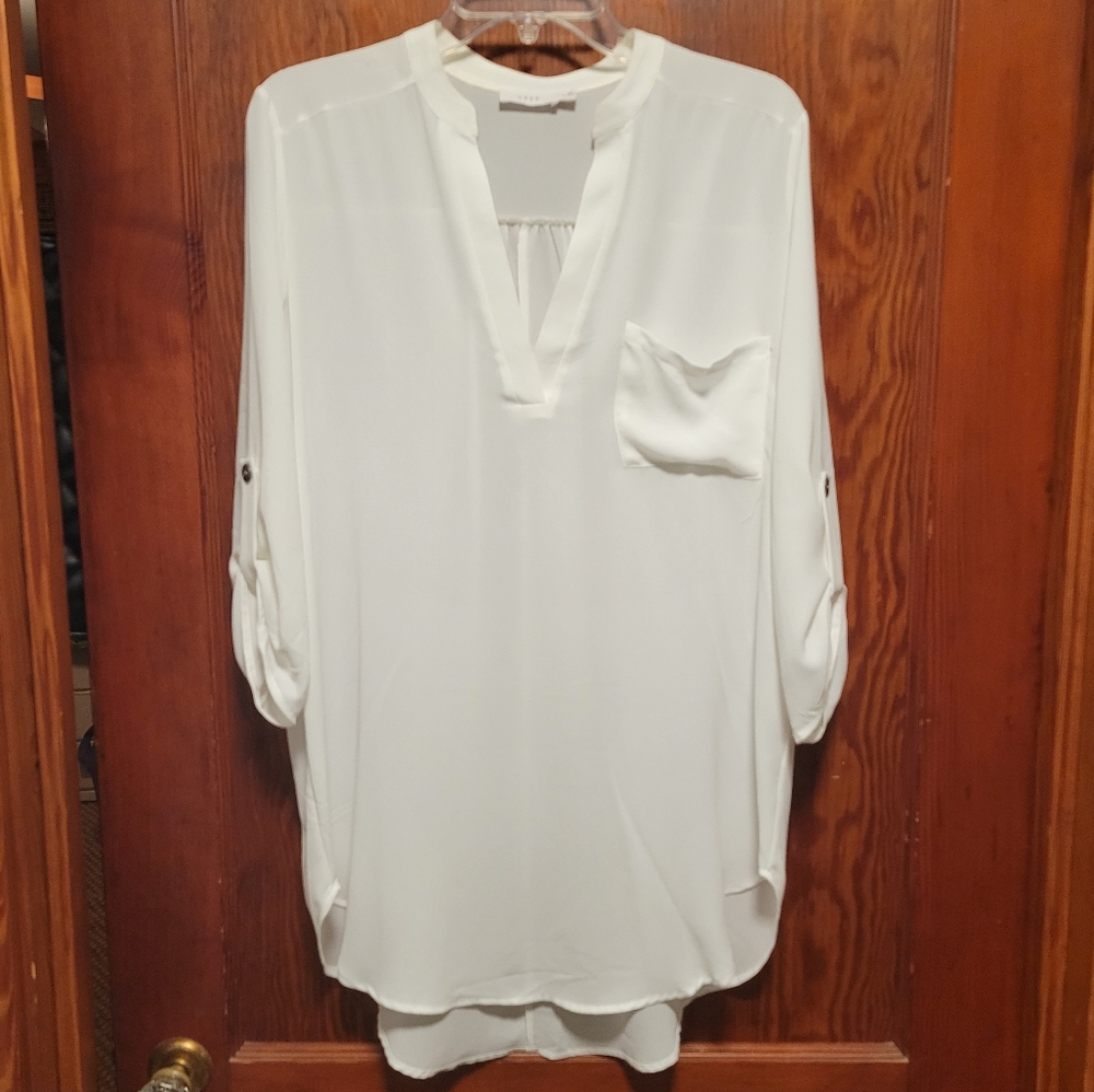 Lush Roll Tab Tunic Blouse, size M